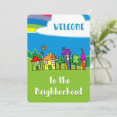 Willkommen in den Niedlichen Nachbarhäusern Karte (Stehend Vorderseite)