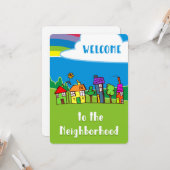 Willkommen in den Niedlichen Nachbarhäusern Karte (Vorderseite/Rückseite Beispiel)