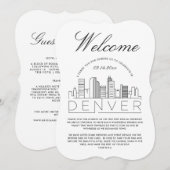 Willkommen in Denver | Angaben zu den Gästen Einladung (Vorne/Hinten)