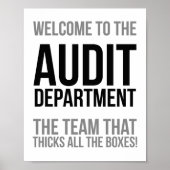 Willkommen in der Abteilung Audit Poster (Vorne)