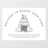 Willkommen in der Bäckerei Shop Name QR Code Fenst Fensteraufkleber (Blatt)