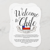Willkommen in der Chile | HOCHZEIT IN URLAUBSORT Einladung (Vorne/Hinten)
