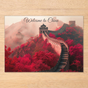 "Willkommen in der China" - die Acrylmauer Acryleinladungen