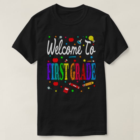 Willkommen in der ersten Klasse zurück zur Schule T-Shirt (Design vorne)