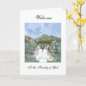 Willkommen in der Familie Gottes Karte (Gelbe Blume)