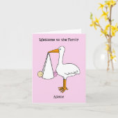 Willkommen in der Familie Niece Karte (Gelbe Blume)