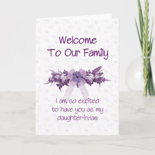 Willkommen in der Familie, Schwiegertochter Karte (Vorderseite)