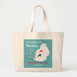 Willkommen in der Hochzeit in Urlaubsort Mauritius Jumbo Stoffbeutel