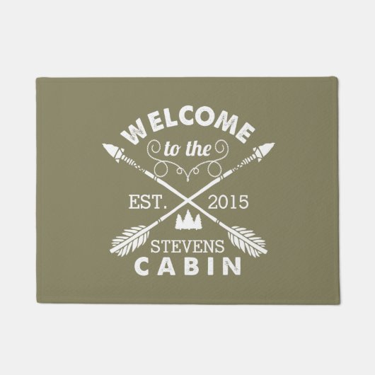 Willkommen in der Hütte | Personalisierte Pfeile Fußmatte (Vorderseite)