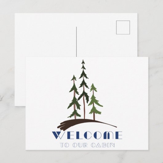 Willkommen in der Hütte Postkarte (Vorne/Hinten)