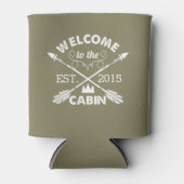 Willkommen in der Hütte | Rustikale Pfeile Olive & Dosenkühler (Vorderseite)