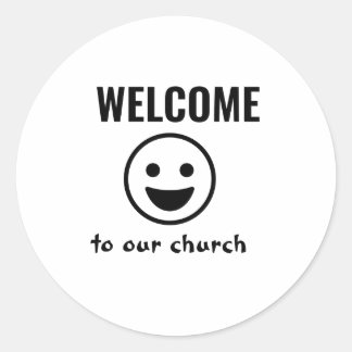 WILLKOMMEN IN DER KIRCHE RUNDER AUFKLEBER