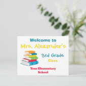 Willkommen in der Klasse zurück zur Schule Postkarte (Stehend Vorderseite)