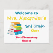 Willkommen in der Klasse zurück zur Schule Postkarte (Vorderseite)