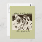 Willkommen in der Krankenschule - Lass der Stressb Postkarte (Vorne/Hinten)