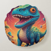 Willkommen in der magischen Welt des Dino Rundes Kissen (Rückseite)