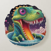 Willkommen in der magischen Welt des Dino Rundes Kissen (Vorderseite)
