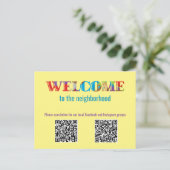 WILLKOMMEN in der Nachbarschaft Postkarte (Stehend Vorderseite)