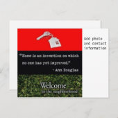 Willkommen in der Nachbarschaft Red Black Green Postkarte (Vorne/Hinten)