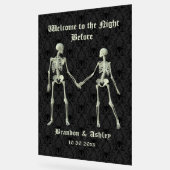 Willkommen in der Nacht vor dem Eleganten Skelette Acrylschild (Winkel)