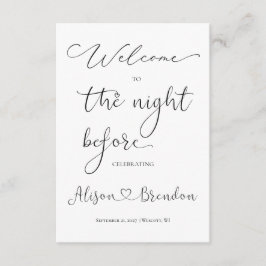 Willkommen in der Nacht vor Schwarz-weiß Begleitkarte