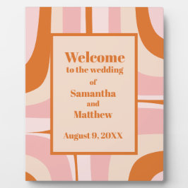 Willkommen in der Orange der Hochzeit Mitte des Ja Fotoplatte