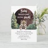 Willkommen in der Pack Wolf Forest Boy Baby Dusche Einladung (Stehend Vorderseite)