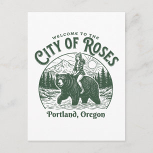 Willkommen in der Stadt der Rosen Portland City Or Postkarte