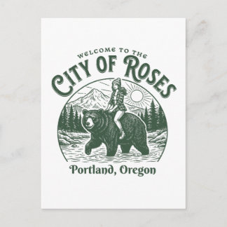 Willkommen in der Stadt der Rosen Portland City Or Postkarte