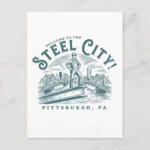 Willkommen in der Steel City Pittsburgh City PA Postkarte