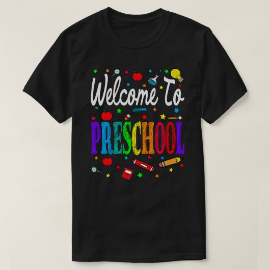 Willkommen in der Vorschule zurück zur Schule T-Shirt (Design vorne)