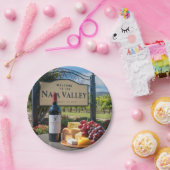 Willkommen in der Weinflasche aus dem Napa-Tal Pappteller (Party)