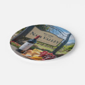 Willkommen in der Weinflasche aus dem Napa-Tal Pappteller (Schrägansicht)