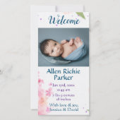 Willkommen in der Welt, Baby! Flache Ankündigungsk Ankündigung (Vorderseite)