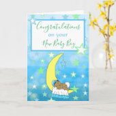 Willkommen in der Welt des Neuen Babys Ethnic Karte (Gelbe Blume)