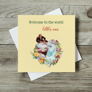 Willkommen in der Welt Floral Vintage New Baby