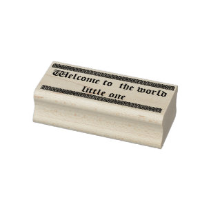 Willkommen in der Welt kleine Briefmarke aus Gummi Gummistempel