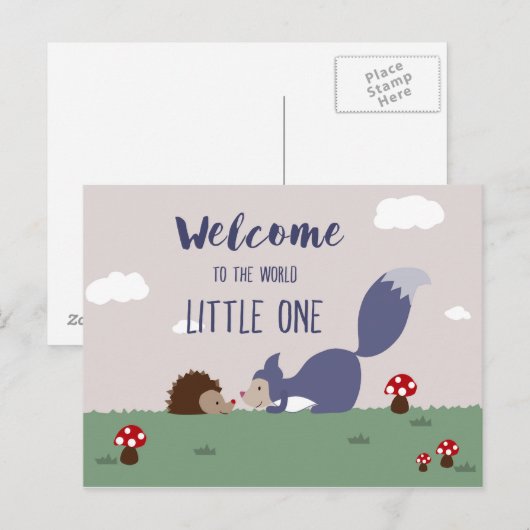 Willkommen in der Welt Postkarte (Vorne/Hinten)