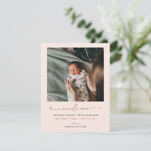 Willkommen in der Welt | | Retro Boho Birth (Stehend Vorderseite)