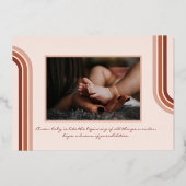 Willkommen in der Welt | | Retro Boho Birth Card Folieneinladung (Rückseite)