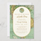 Willkommen in der World Travel Baby Dusche Einladung (Vorderseite)