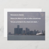 Willkommen in Detroit Postkarte (Vorne/Hinten)
