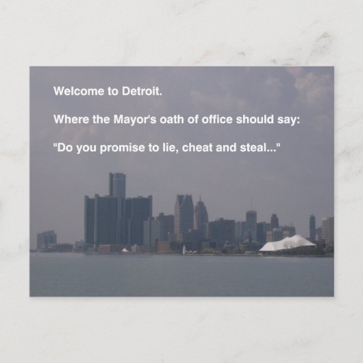 Willkommen in Detroit Postkarte (Vorderseite)