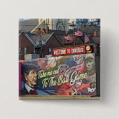 Willkommen in Dubuque, Iowa Zeichen mit amerikanis Button (Vorderseite)