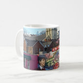 Willkommen in Dubuque, Iowa Zeichen mit amerikanis Kaffeetasse (Vorderseite Links)