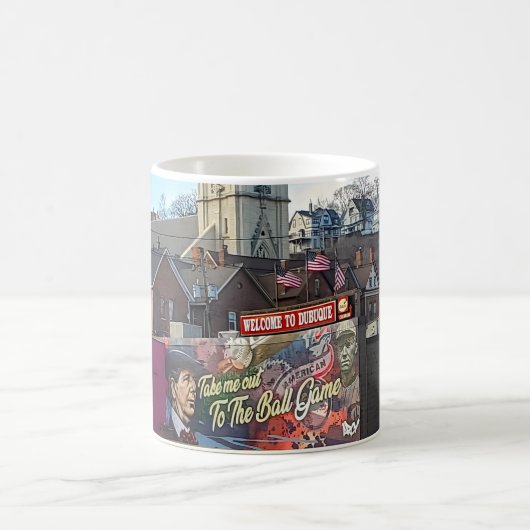 Willkommen in Dubuque, Iowa Zeichen mit amerikanis Kaffeetasse (Mittel)