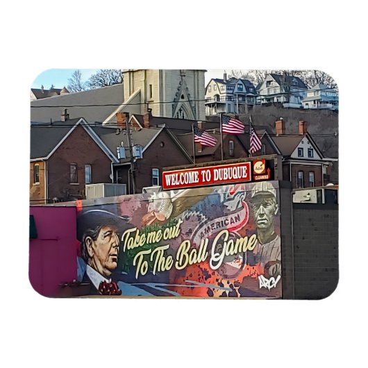 Willkommen in Dubuque, Iowa Zeichen mit amerikanis Magnet (Horizontal)