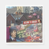 Willkommen in Dubuque, Iowa Zeichen mit amerikanis Serviette (Vorderseite)