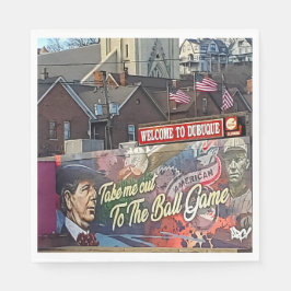 Willkommen in Dubuque, Iowa Zeichen mit amerikanis Serviette