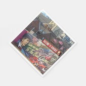 Willkommen in Dubuque, Iowa Zeichen mit amerikanis Serviette (Ecke)